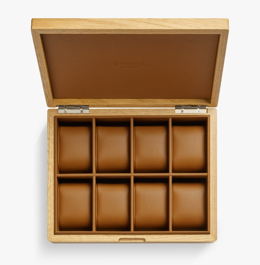 Oak Tan Leather Eight Watch Collector's Box By Shinola