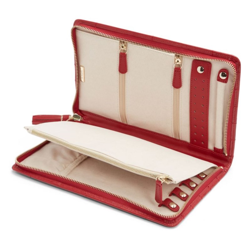 Caroline Large Jewelry Portfolio In Caroline Red By Wolf