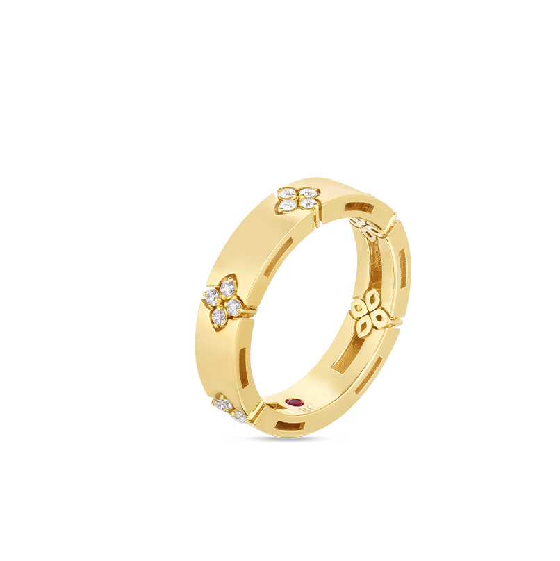 0.15ctw Diamonds Love In Verona Narrow Ring In 18k Yellow Gold Size 6.5 By Roberto Coin