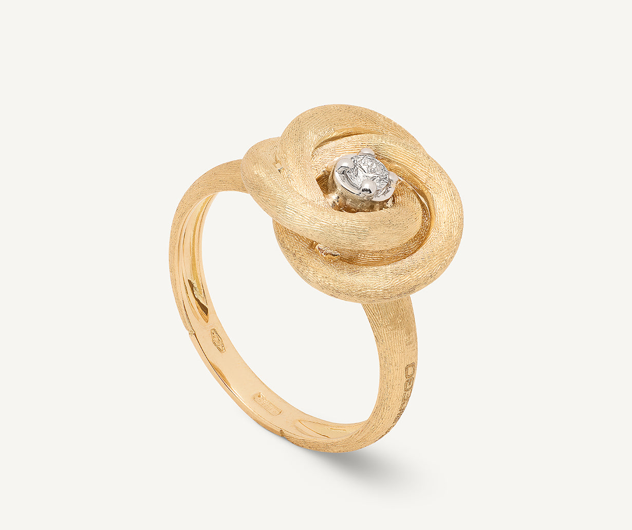 18k Yellow And White Gold With 0.08ct Diamond, Jaipur Gold Stacklable Floral Ring By Marco Bicego