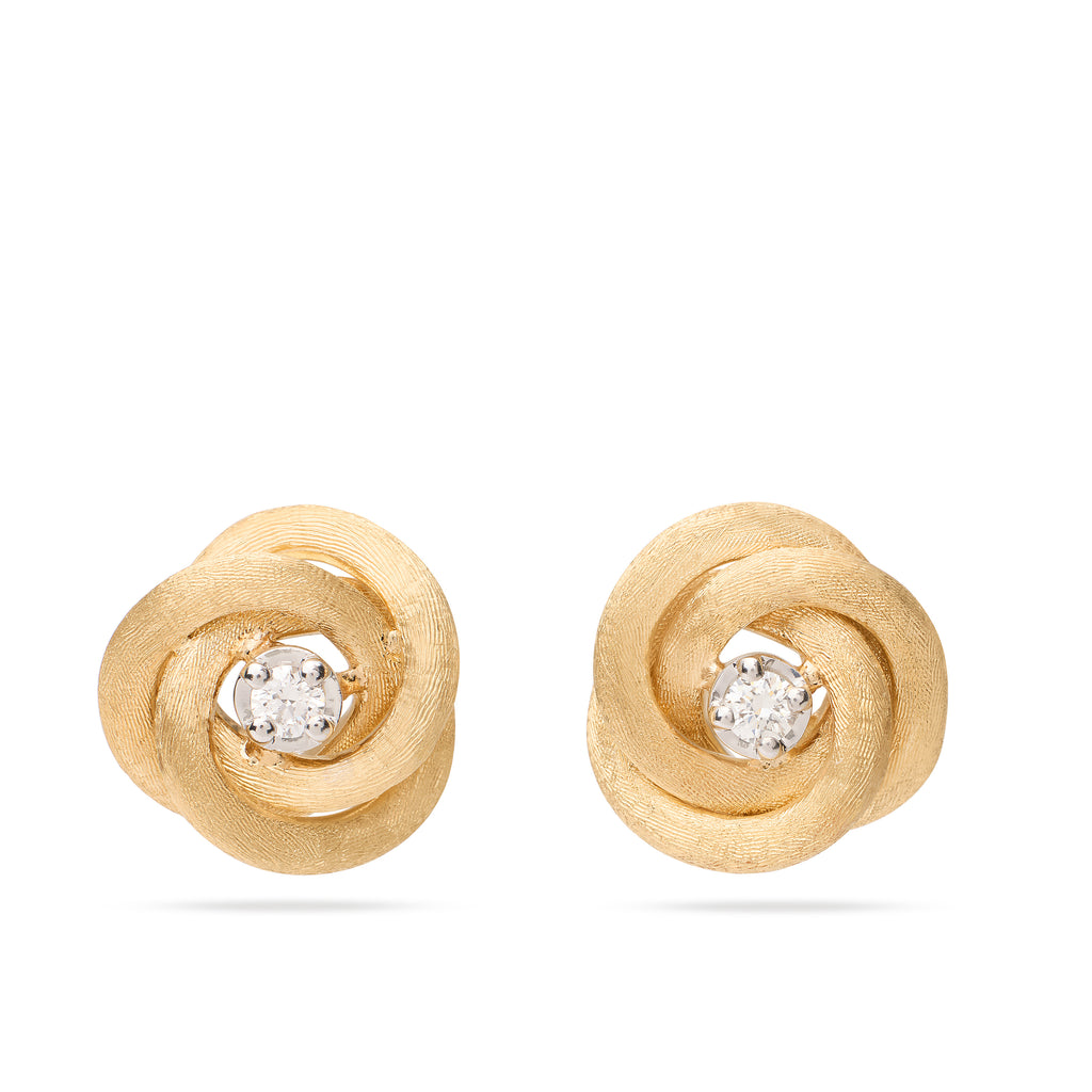 18k Yellow And White Gold With 0.16ctw Diamonds, Jaipur Link Diamond Stud Earrings By Marco Bicego