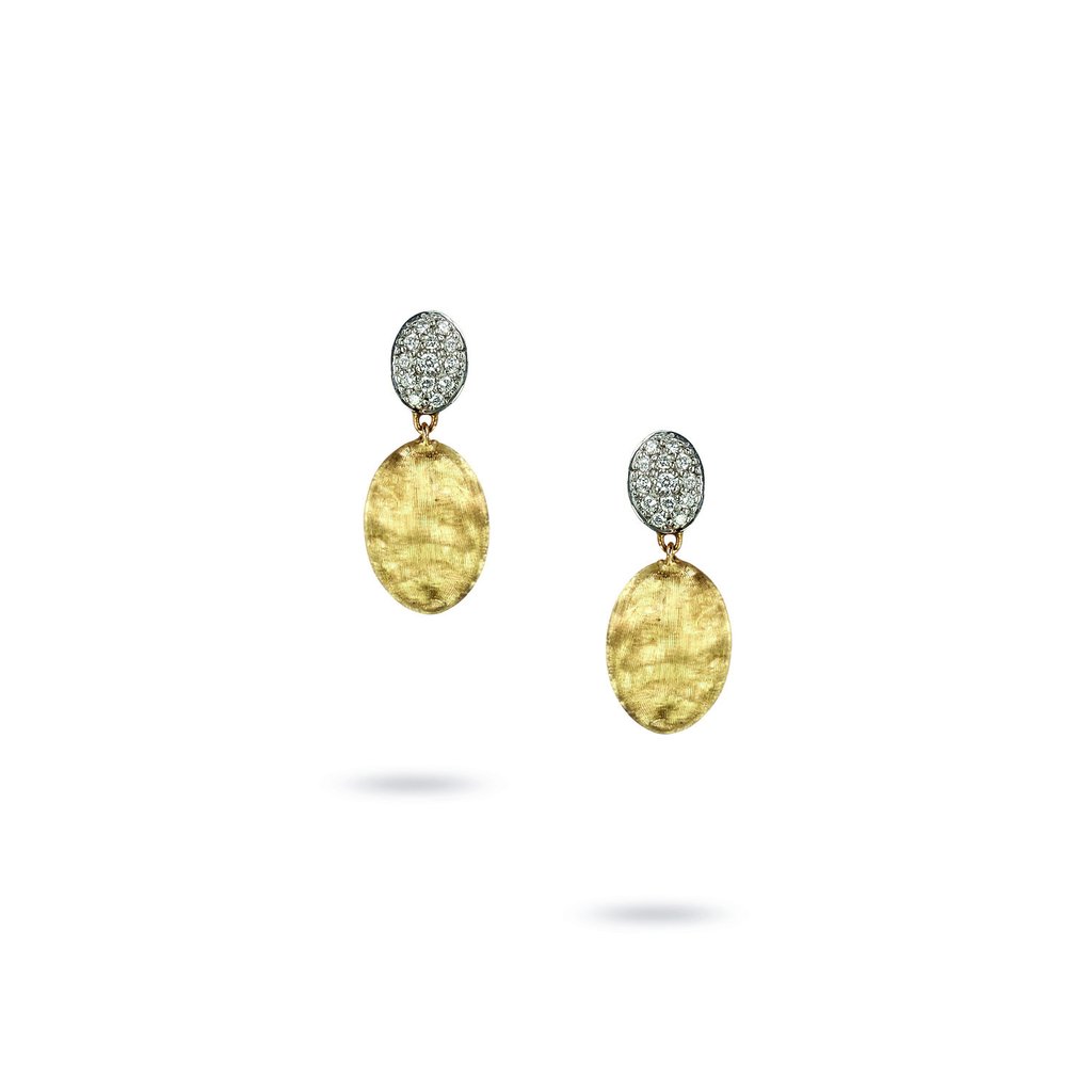 18k Yellow And White Gold With 0.20ctw Diamond Siviglia Drop Earrings By Marco Bicego