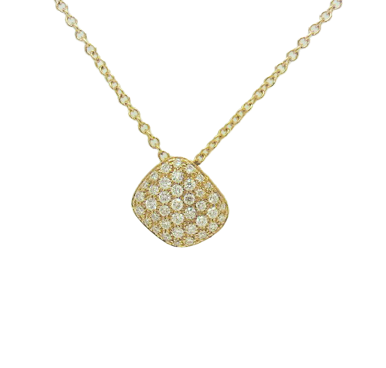 18k Yellow Gold With 0.23ctw Diamonds, Pave Diamond Pendant Necklace By Leo Pizzo