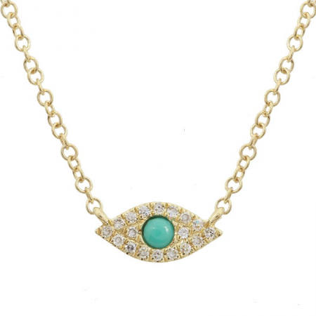 14k Evil Eye Diamond Necklace