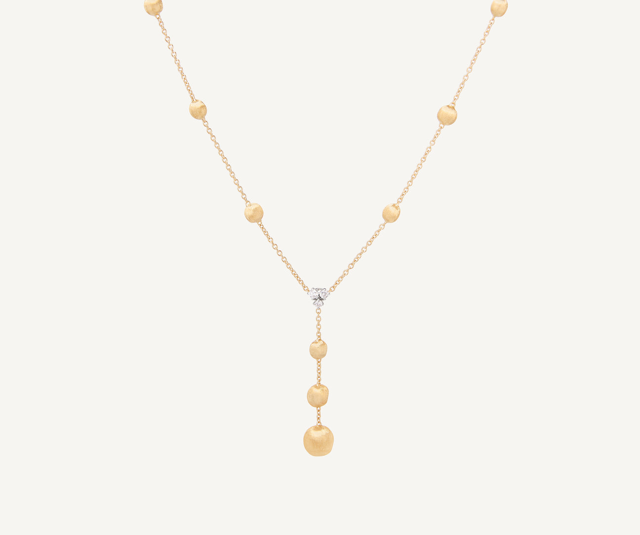 18k White And Yellow Gold With 0.22ctw Diamonds, Africa Lariat Necklace By Marco Bicego