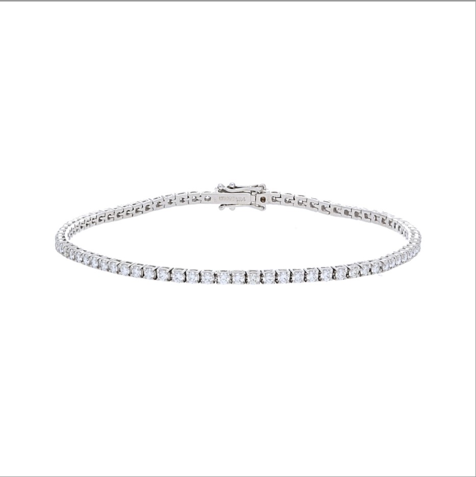 2.00ctw Diamonds Set In 14k White Gold, Tennis Bracelet With 83 Stones 7