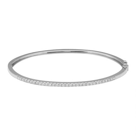 14k White Gold With 0.50ctw Diamonds, Bangle By Pd Collection