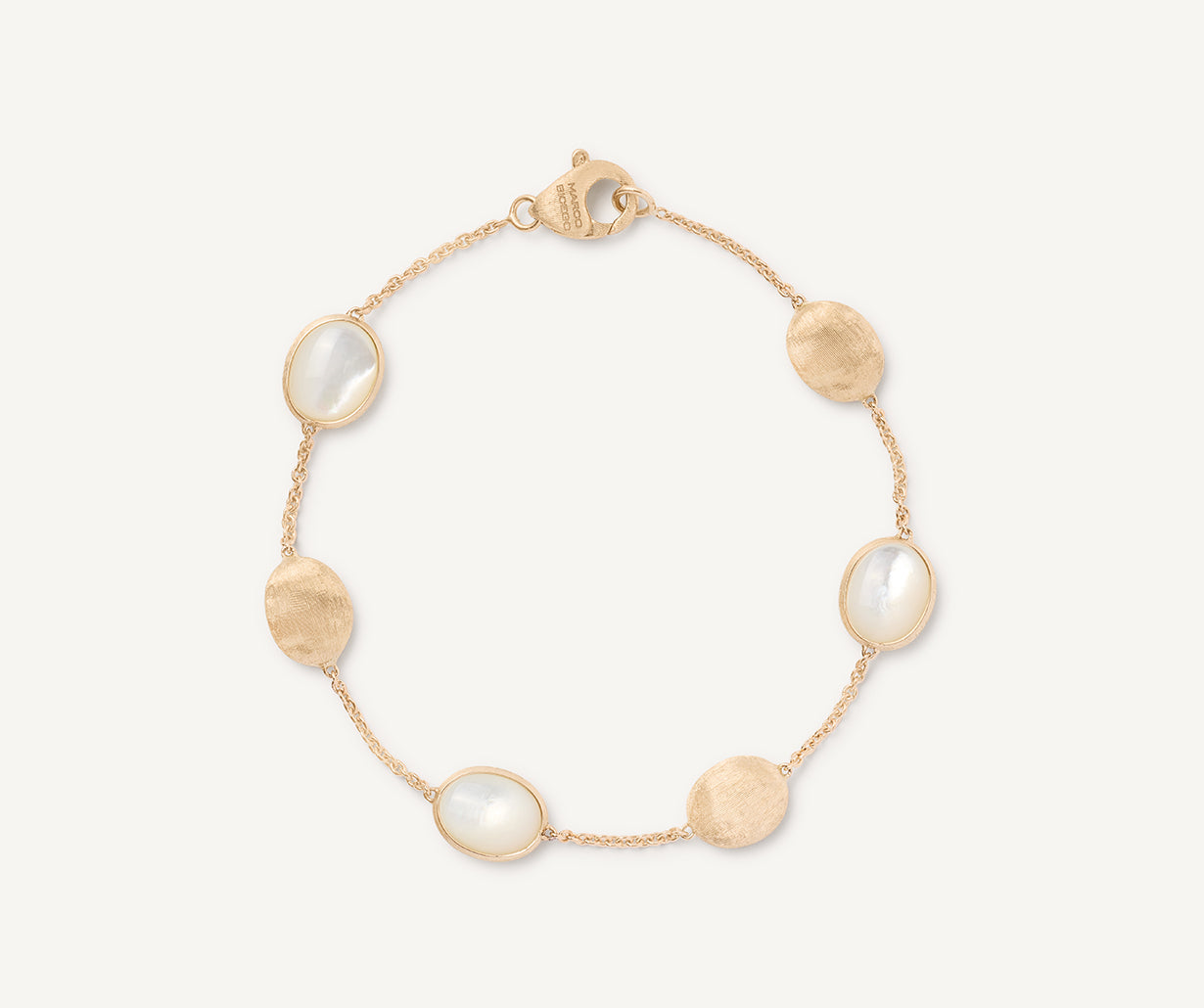 18k Yellow Gold Siviglia Mother Of Pearl And Gold Bracelet, By Marco Bicego