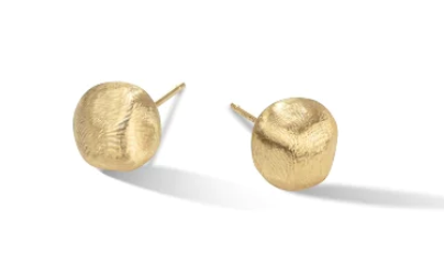 18k Yellow Gold, Africa Collection Small Round Stud Earrings By Marco Bicego