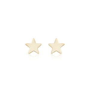 14k Yellow Gold Small Star Stud Earrings By Pd Collection