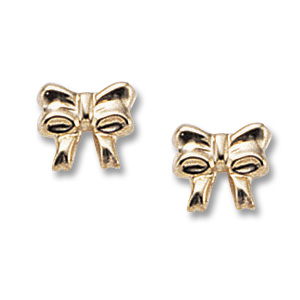 14k Yellow Gold Bow Stud Earrings By Pd Collection