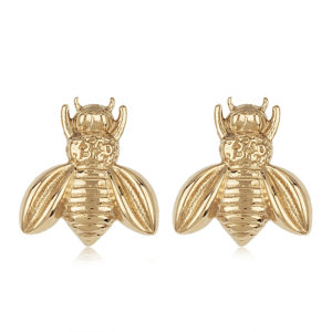 14k Yellow Gold Bumble Bee Stud Earrings By Pd Collection