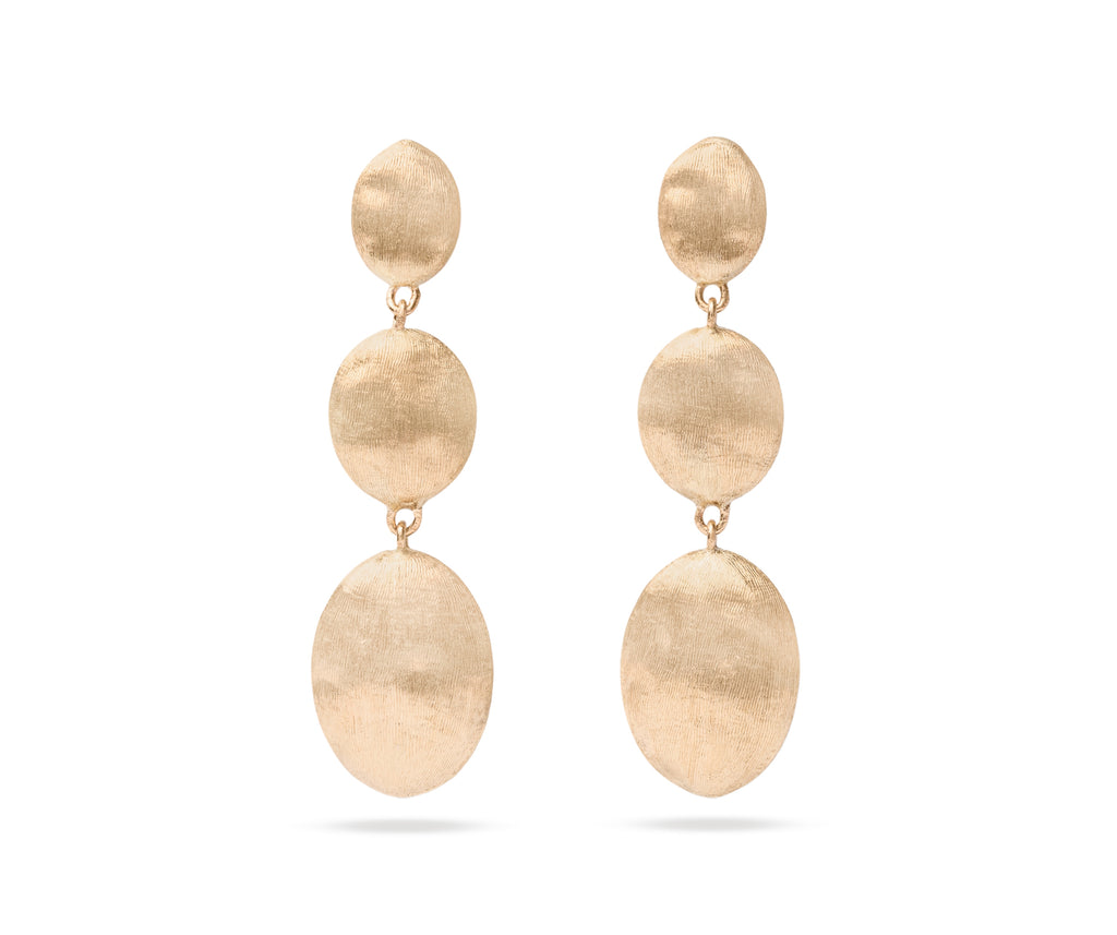 18k Yellow Gold Siviglia Grande Triple Drop Earrings By Marco Bicego