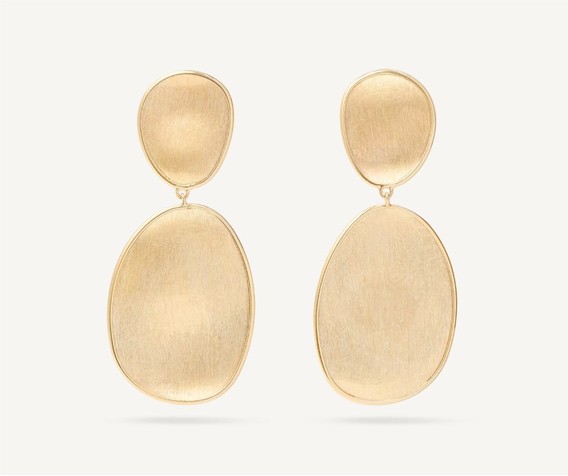 18k Yellow Gold Lunaria Double Drop Earrings By Marco Bicego