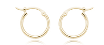 14k Yellow Gold 1.50x12.0mm Small Tube Hoop Earrings By Pd Collection