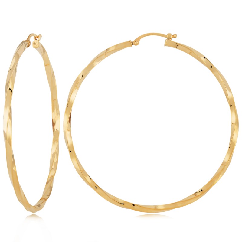 14k Twist Hoop Earrings