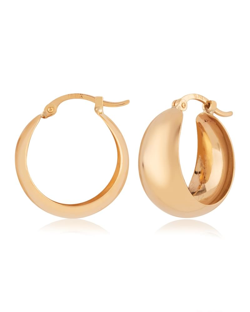 14k Band Hoop Earrigns