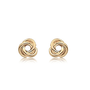 14k Yellow Gold 5mm Love Knot Stud Earrings By Pd Collection