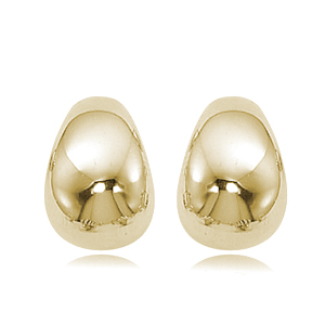 14k Yellow Gold Puff Hoop Earrings By Pd Collection