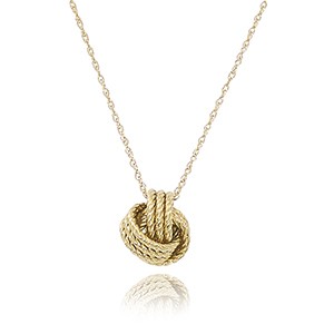 14k Twisted Love Knot Pendant Necklace