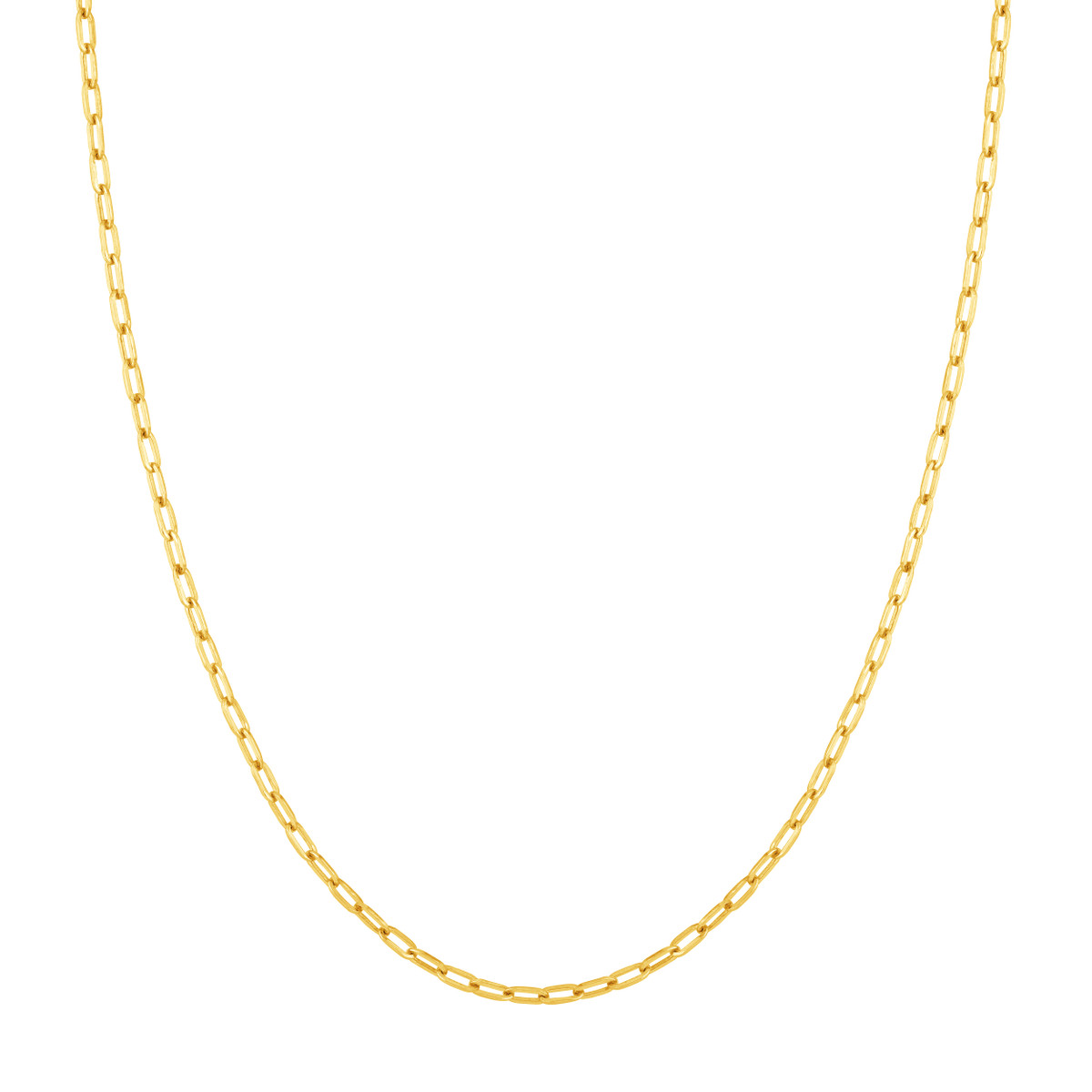 14k Yellow Gold 2.50mm Paperclip Chain Necklace 18