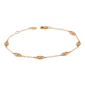 14k Yellow Gold Multi Evil Eye Bracelet By Pd Collection