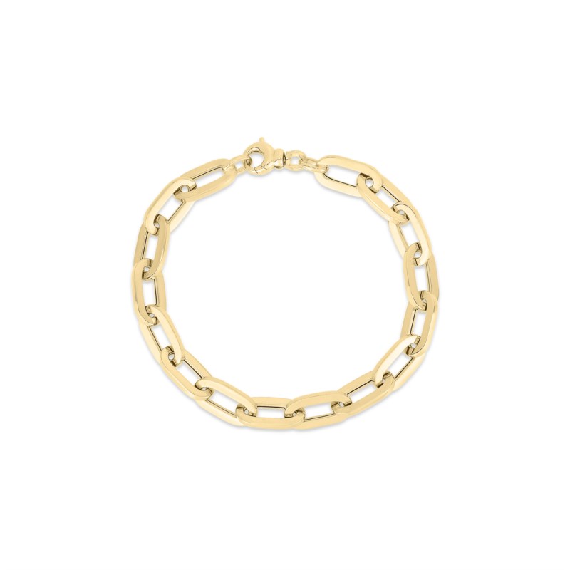 Heavy Gause Classic Oro Paperclip Link Chain Bracelet 7.5