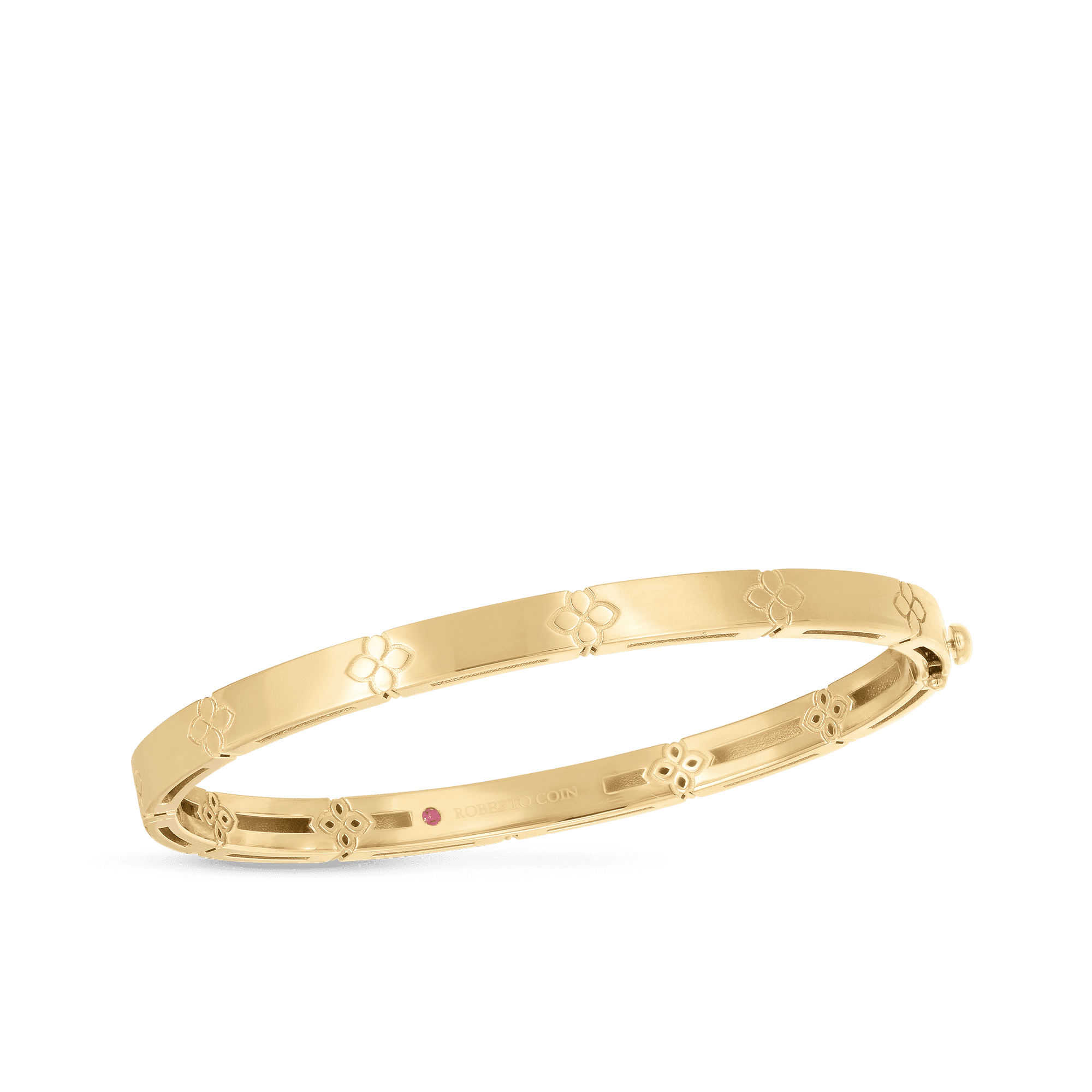 18k Yellow Gold Love In Verona Narrow Width Bangle By Roberto Coin