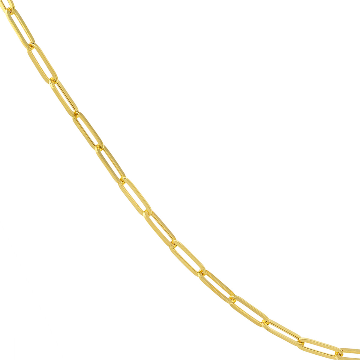 14k Yellow Gold 3.8mm Hollow Paper Clip Bracelet 8