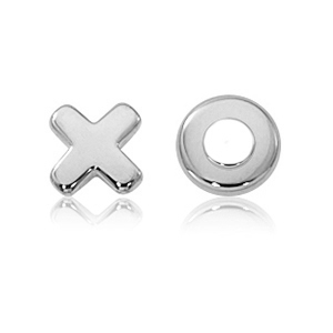 Sterling Silver 8mm Flat Hug And Kiss Stud Earrings By Pd Collection