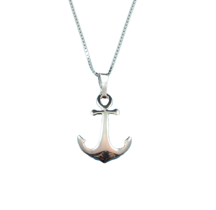 Sterling Silver Anchor Pendant 18