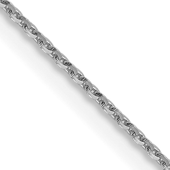 14k White Gold 0.85mm Diamond Cut Cable Chain 20