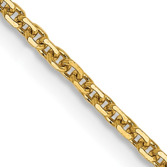 14k Yellow Gold 1.45mm Diamond Cut Cable Chain 18