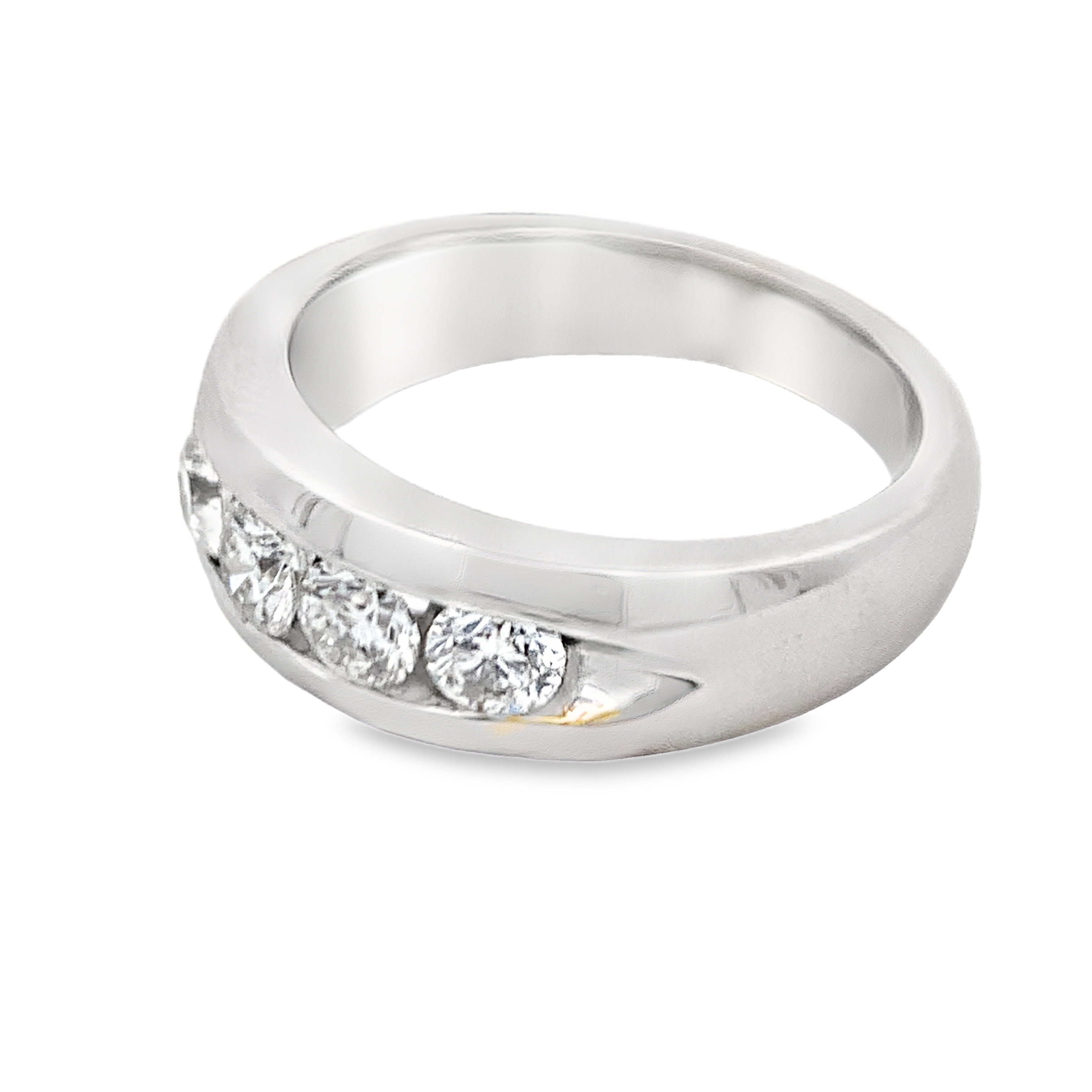 18K White Gold Diamond Wedding Band