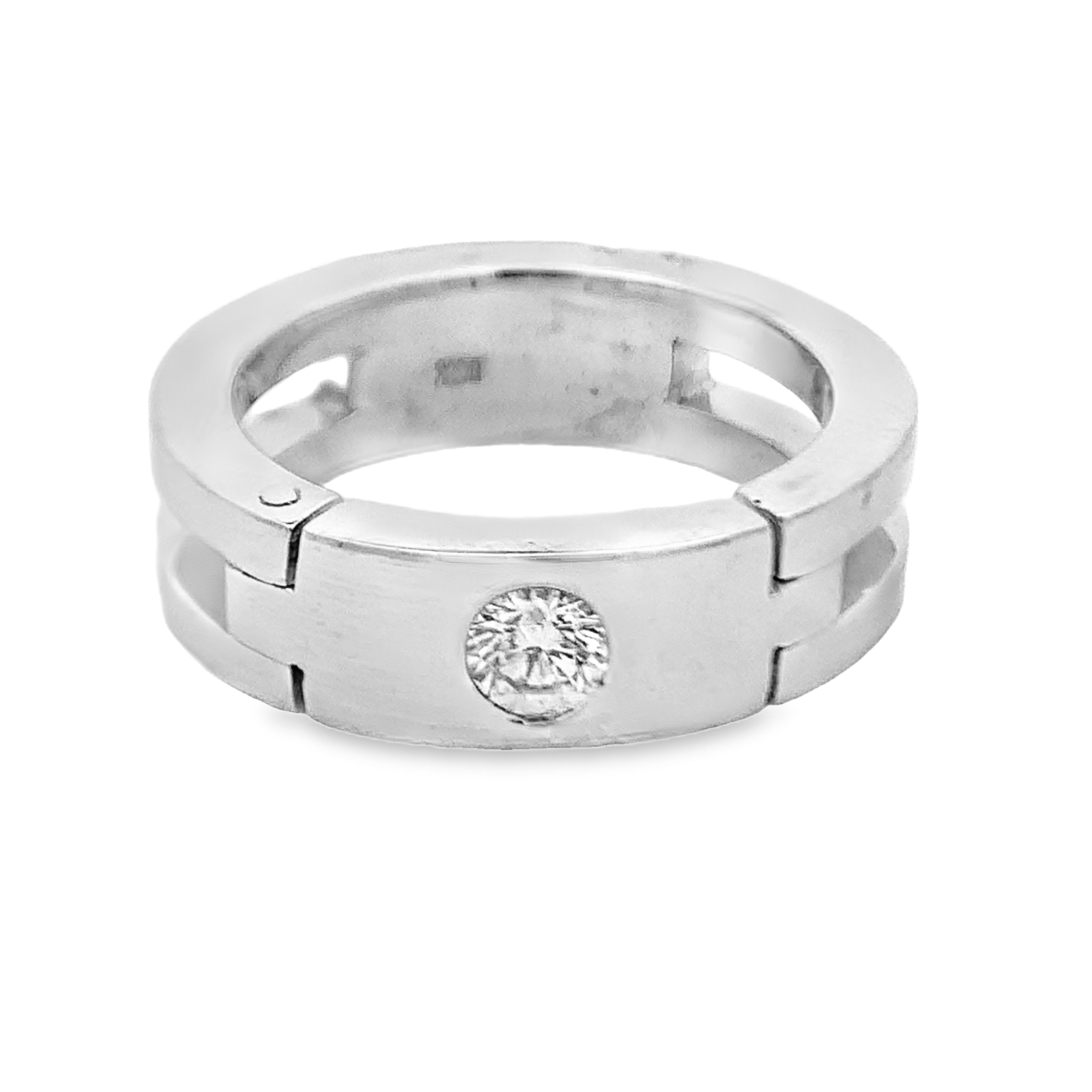 14K White Gold Diamond Wedding Band