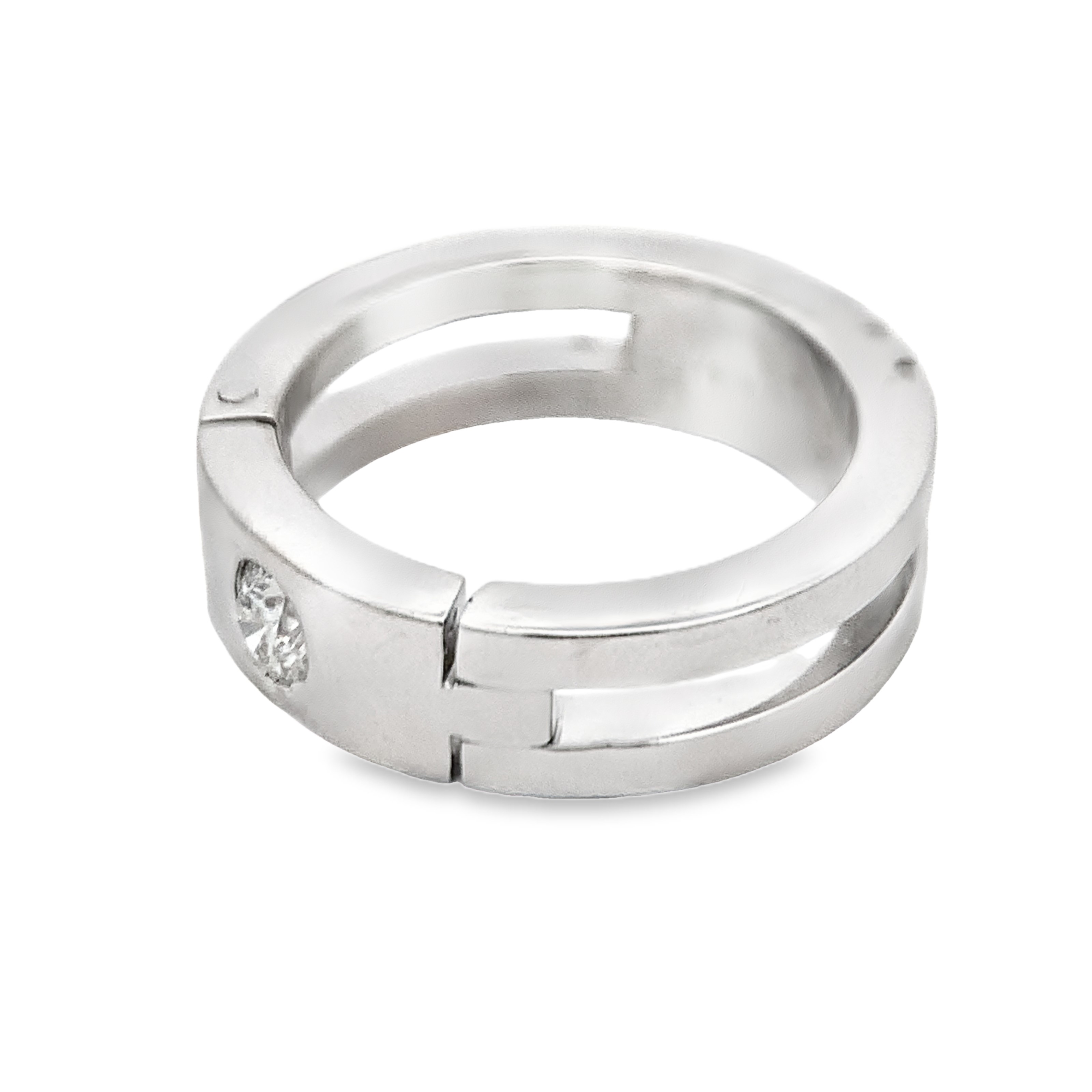 14K White Gold Diamond Wedding Band