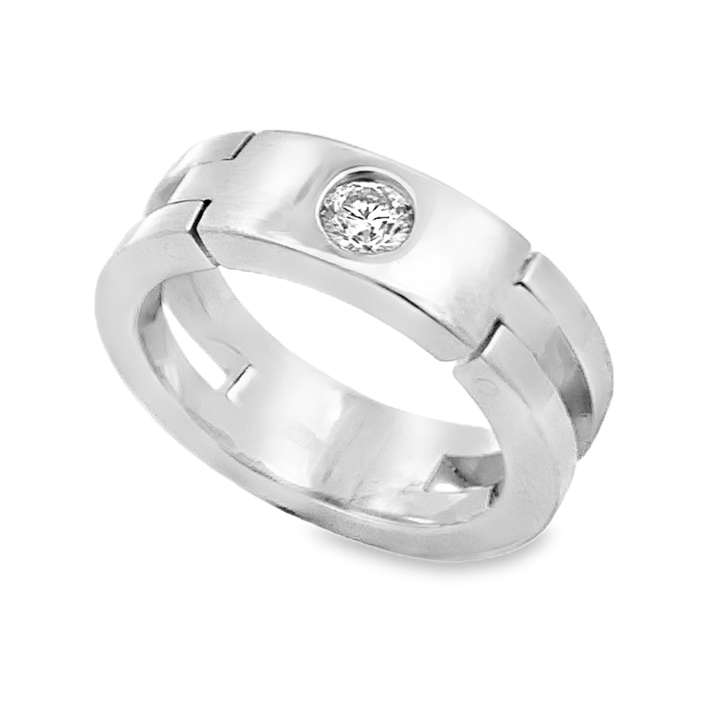 14K White Gold Diamond Wedding Band