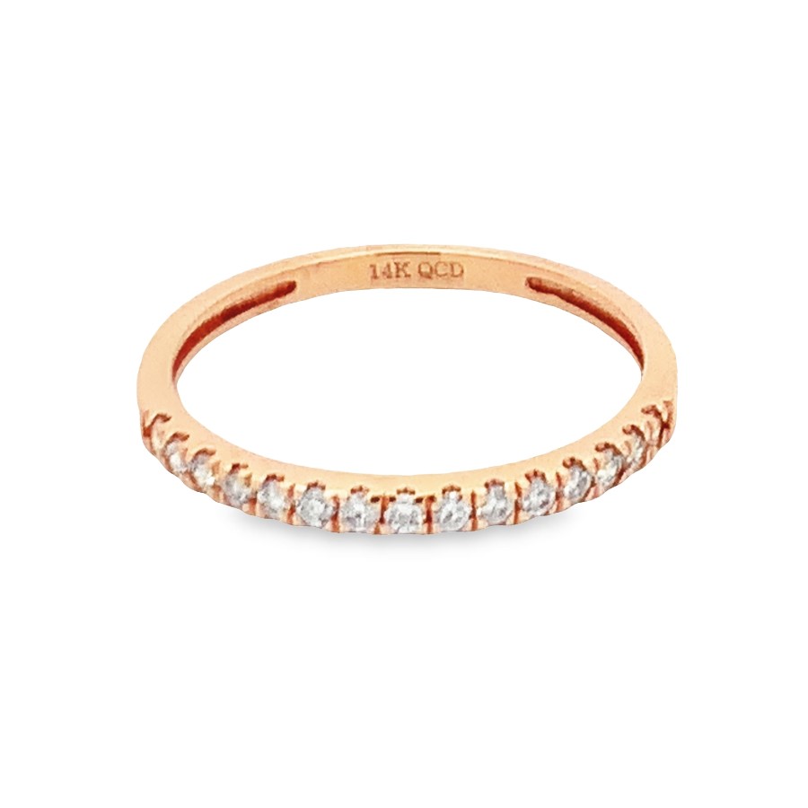 14K Rose Gold Diamond Anniversary Band