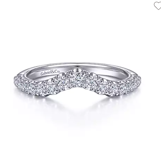 Gabriel & Co. 14K White Gold Curved Diamond Anniversary Band