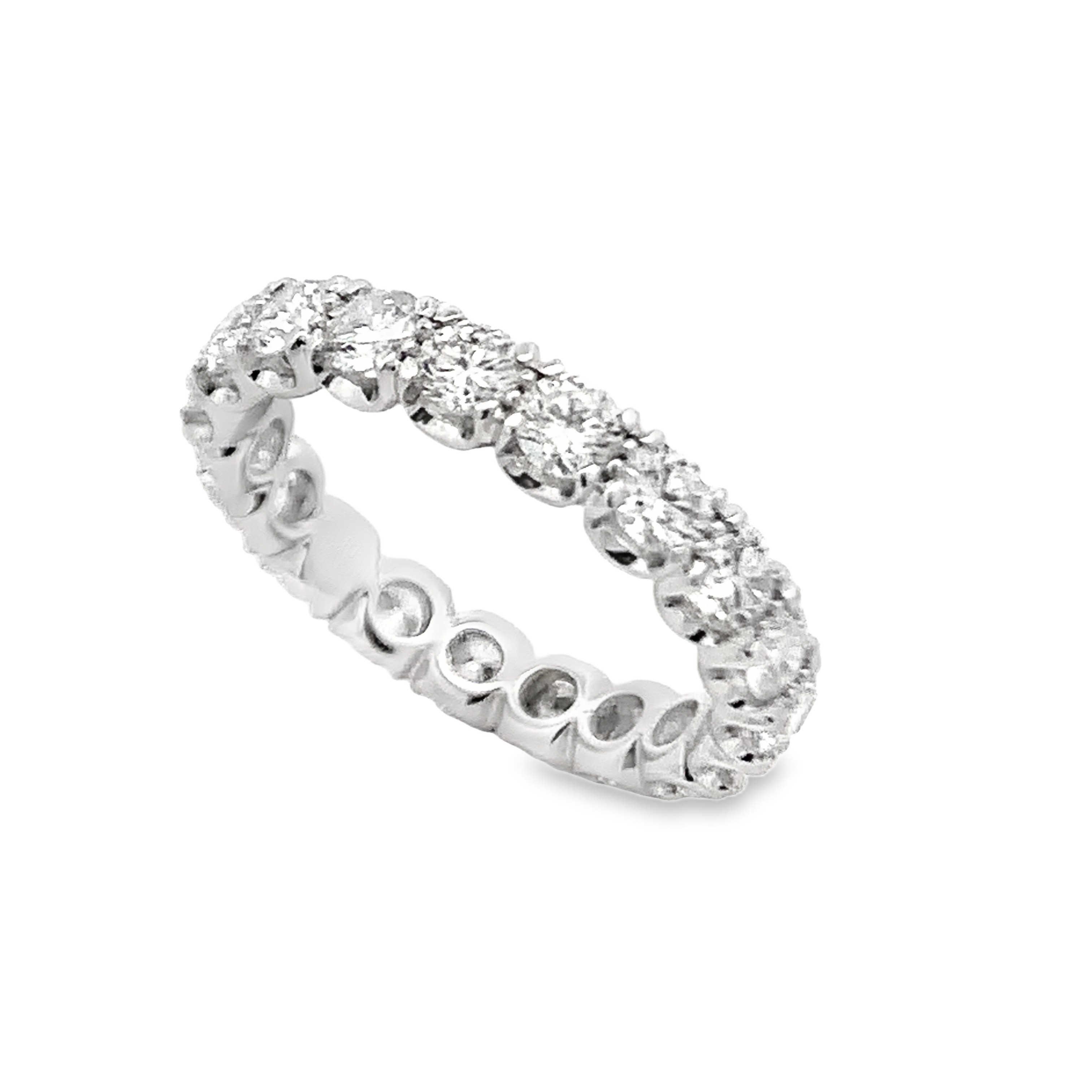 14K White Gold Straight Line Diamond Eternity Band