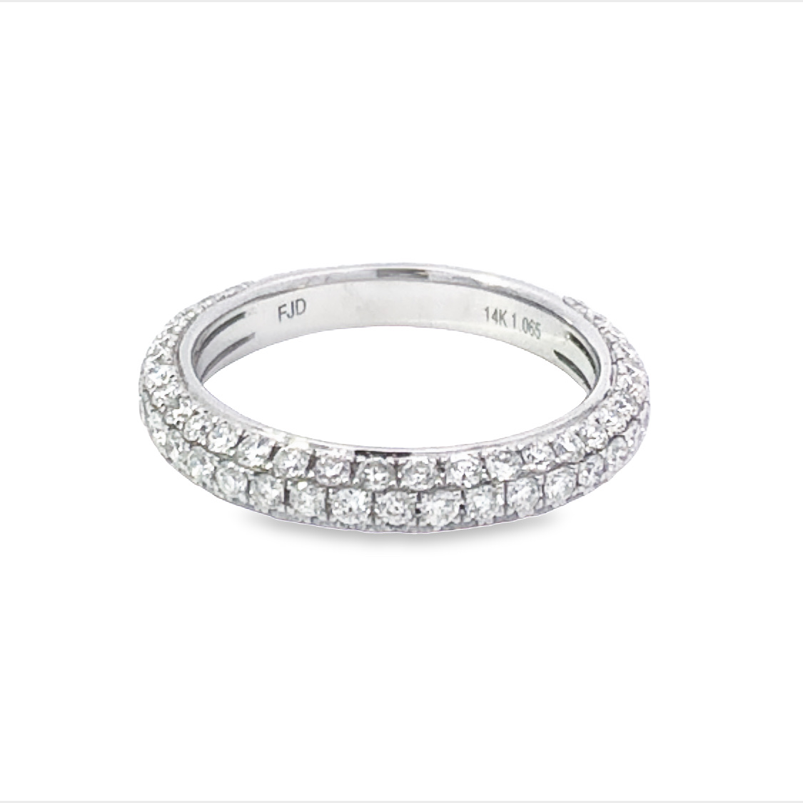 14K White Gold Pave Diamond Band