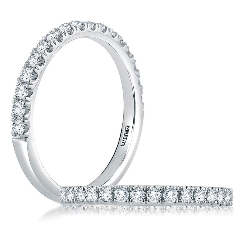 A.Jaffe 14K White Gold Diamond Halfway Anniversary Band