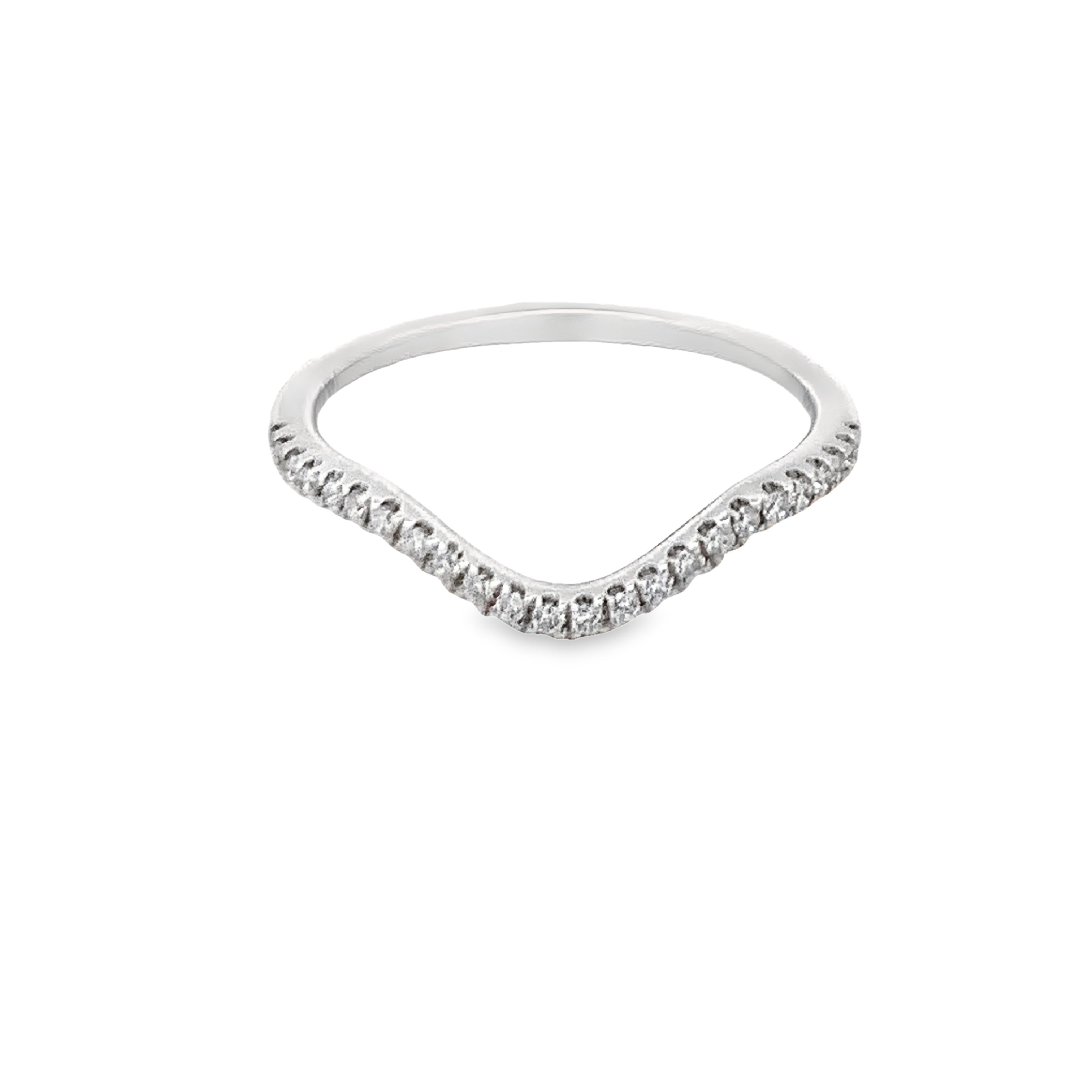 14K White Gold Contour Anniversary Band