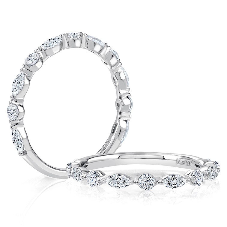 A.Jaffe 14K White Gold Diamond Anniversary Band