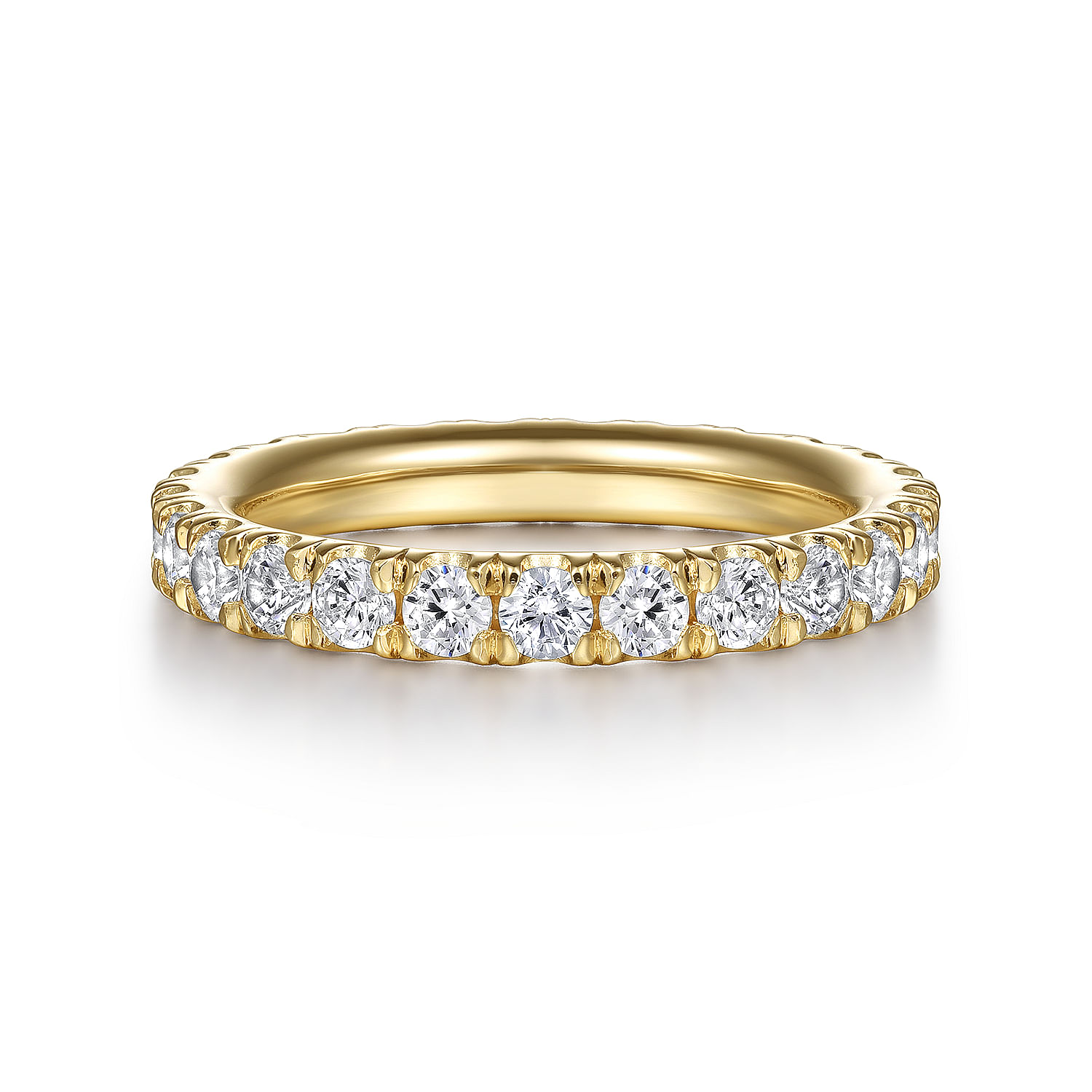 Gabriel & Co.14K Yellow Gold Diamond Anniversary Band with 25 Round Diamonds 1.45 CTW G-H SI2