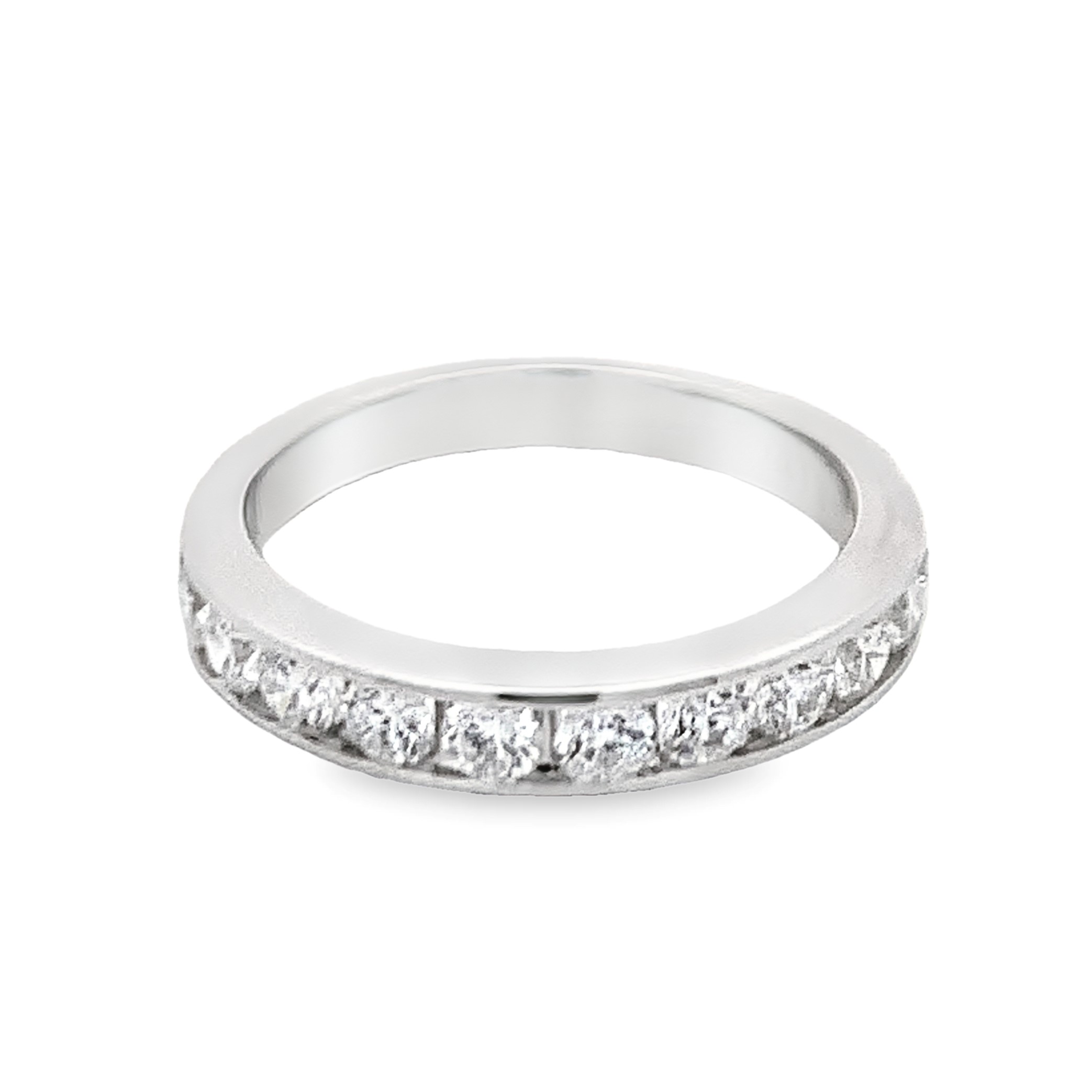 14K White Gold Channel Set Anniversary Band