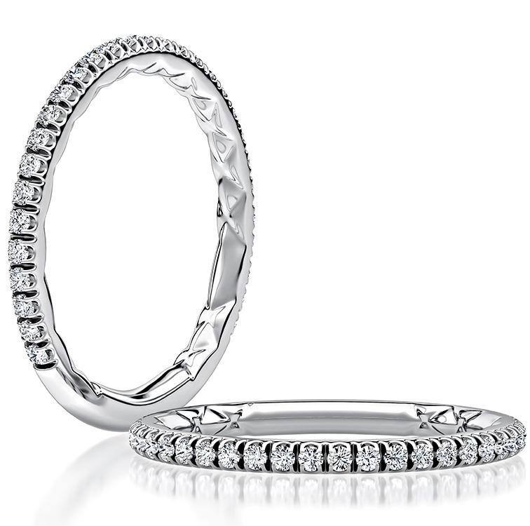 A. Jaffe 14K White Gold Diamond 3/4 Anniversary Band