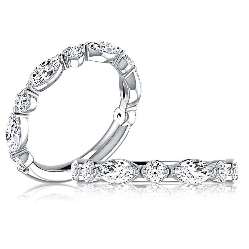 A. Jaffe 14K White Gold Diamond Anniversary Band