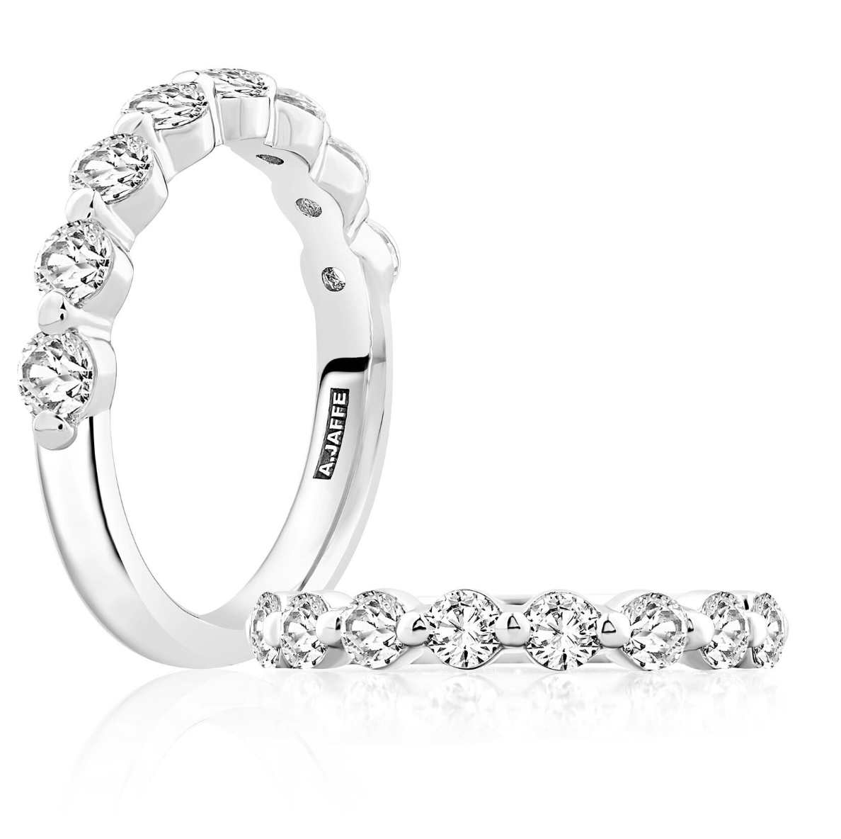 A. Jaffe 14K White Gold Diamond Half Anniversary Band