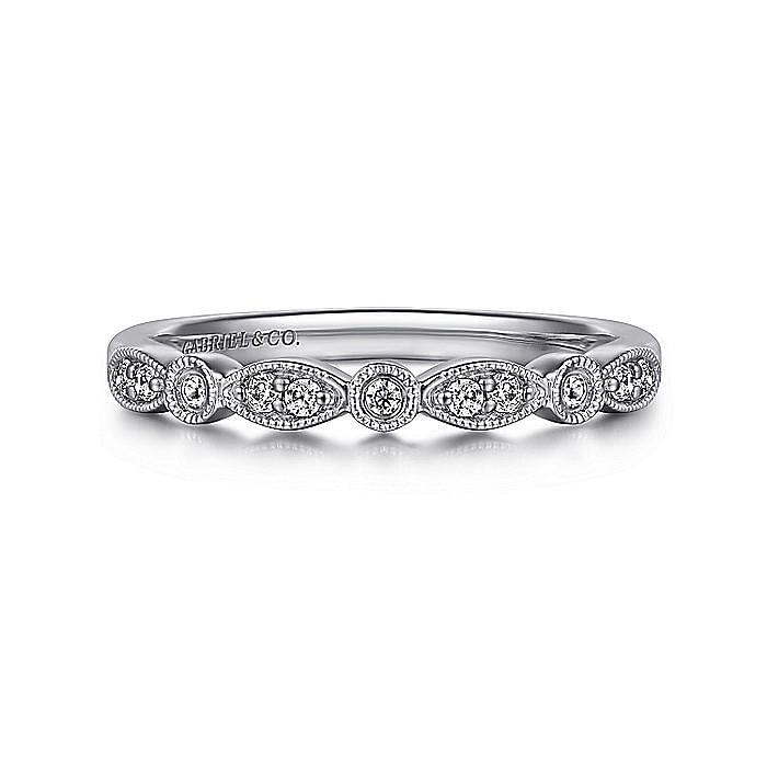 Gabriel & Co. 14K White Gold Diamond Stackable Half Anniversary Band